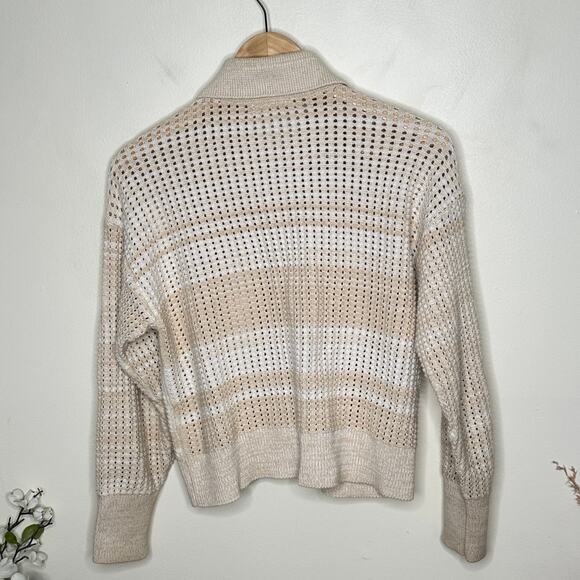 ANTHROPOLOGIE Two Pocket Sweater Coat Cream Ivory Tan Sz XS {PP30} - Picture 5 of 7